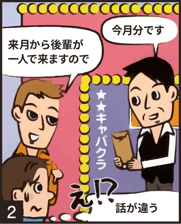 実際に飲食店に出向くと、いきなり先輩から来月は後輩が一人で来ると告げていました